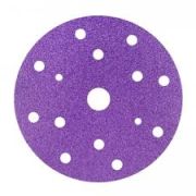 Шлиф круг на плёнке BORA1 150мм на липучке Р220, 15 отв, фиолетовый (100 шт/кор)