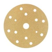 Шлиф круг CA331 150мм на липучке Р120, 15 отв, золотистый (100 шт/кор)