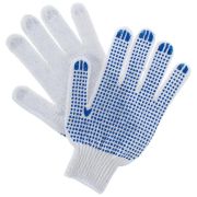 Перчатки Х/Б с ПВХ рабочие белые 4 нити класс 10 L
