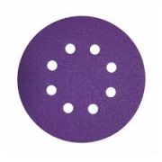 Deerfos Шлиф круг на плёнке BORA1 125мм на липучке Р320, 8 отв, фиолетовый (50 шт/кор)
