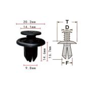 Клипса T-0003 (KJ-048/KJ-2307) автомобильная с резьбовым штырьком, 25шт.