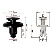 Клипса T-1003 (KJ-1045) автомобильная с нажимным штырьком, 25шт.