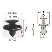 Клипса T-1007 ( KJ-490) автомобильная с нажимным штырьком, 25шт.