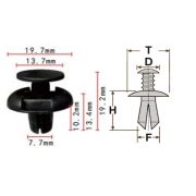 Клипса T-1013 (KJ-346) автомобильная с нажимным штырьком, 25шт.