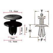 Клипса T-1027 (KJ-502,KJ-1232) автомобильная с нажимным штырьком, 25шт.