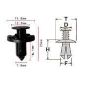 Клипса T-1031 (KJ-1465) автомобильная с нажимным штырьком, 25шт.