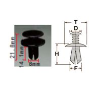 Клипса T-1068 (KR-345) автомобильная с нажимным штырьком, 25шт.