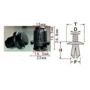 Клипса T-1085 (KJ-2552) автомобильная с нажимным штырьком, 25шт.