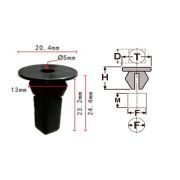 Клипса T-2021 (KJ-457) автомобильная под шуруп, 25шт.