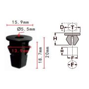 Клипса T-2036 (KJ-2380) автомобильная под шуруп, 25шт.