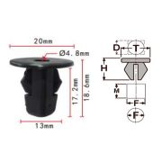 Клипса T-2046 (KJ-401) автомобильная под шуруп, 25шт.