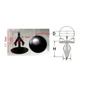 Клипса T-3002 (KJ-1055) автомобильная нажимная, 25шт.