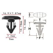 Клипса T-3012 (KJ-498) автомобильная нажимная, 25шт.
