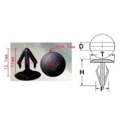 Клипса T-3013 (KJ-498) автомобильная нажимная, 25шт.