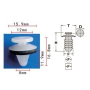 Клипса T-3016 (KJ-804) автомобильная нажимная, 25шт.