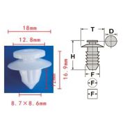 Клипса T-3019 (KJ-361) автомобильная нажимная, 25шт.