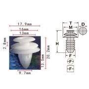 Клипса T-3023 (KJ-520) автомобильная нажимная, 25шт.