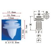 Клипса T-3028 ( KJ-318) автомобильная нажимная, 25шт.