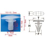 Клипса T-3045 (KJ-528) автомобильная нажимная, 25шт.