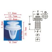 Клипса T-3088 (KJ-336) автомобильная нажимная, 25шт.