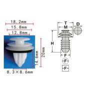 Клипса T-3121 (KJ-2335) автомобильная нажимная, 25шт.
