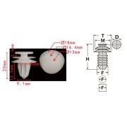 Клипса T-3127 (KJ-2443) автомобильная нажимная, 25шт.