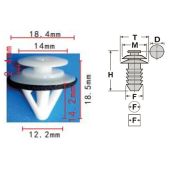 Клипса T-3143 (KJ-1748) автомобильная нажимная, 25шт.