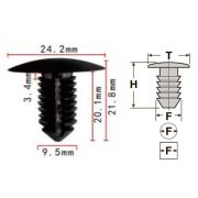 Клипса T-3205 (KE-220) автомобильная нажимная, 25шт.